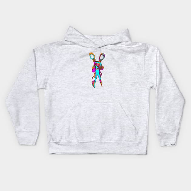 Weaving Styles Scissors Kids Hoodie by kenallouis